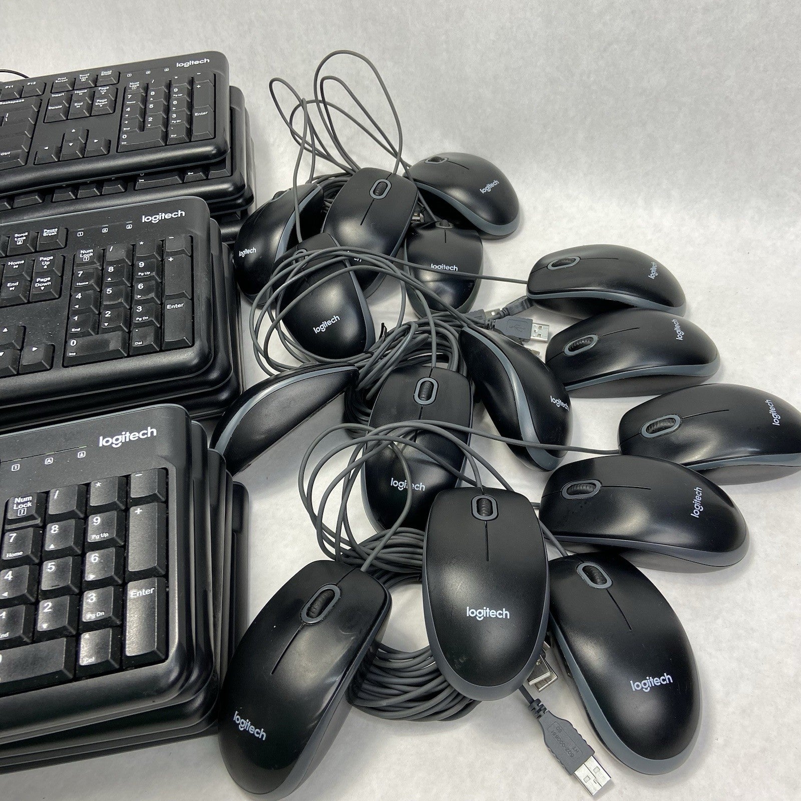 Logitech MK120 Wired Keyboard and Mouse Combo Lot of 15
