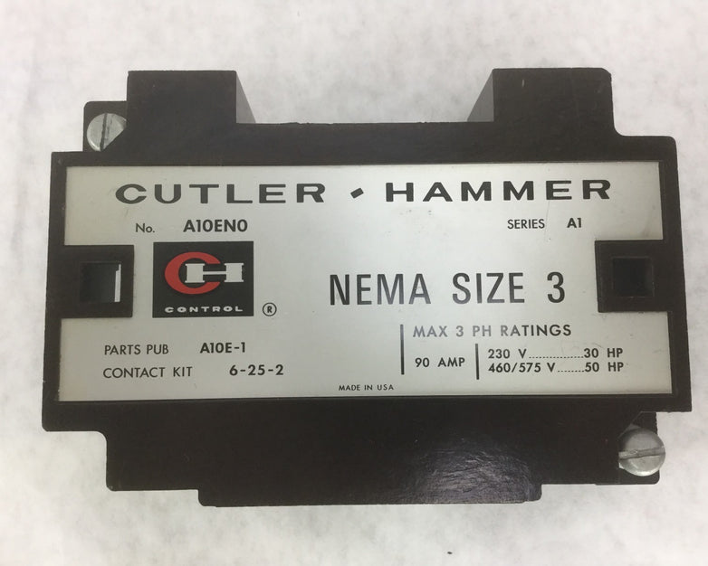 FRONT COVER ONLY Cutler Hammer A10EN0, (A10E-1) Nema Size 3 COVER ONLY