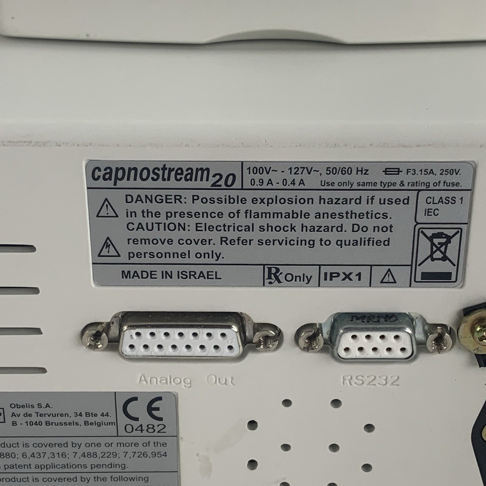 Oridion Microstream Capnostream 20 EtCO2 Co2 Monitor w/ Battery Powers On7