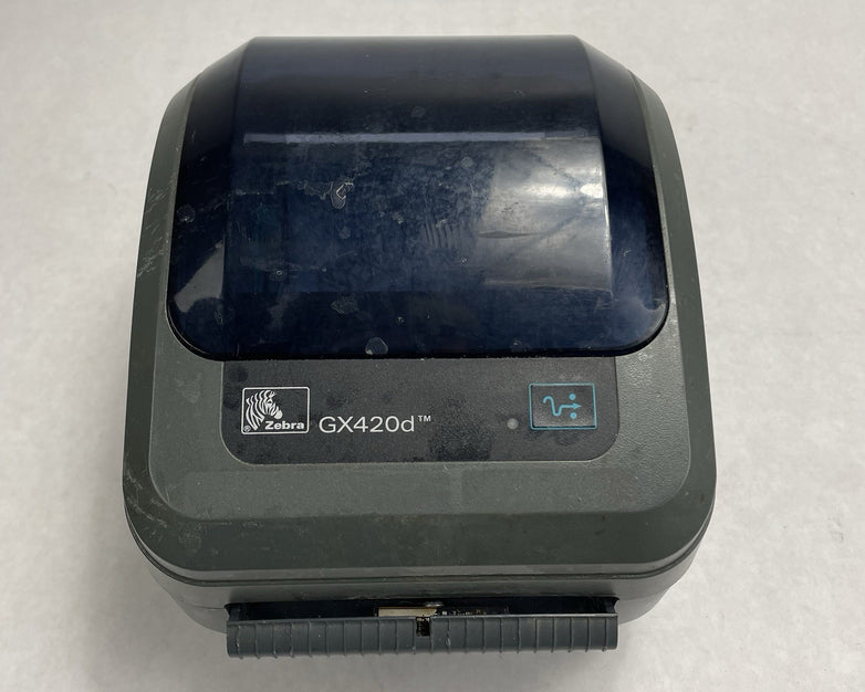 Zebra GX420t USB Thermal Transfer Label Printer Tested Missing Back Panel