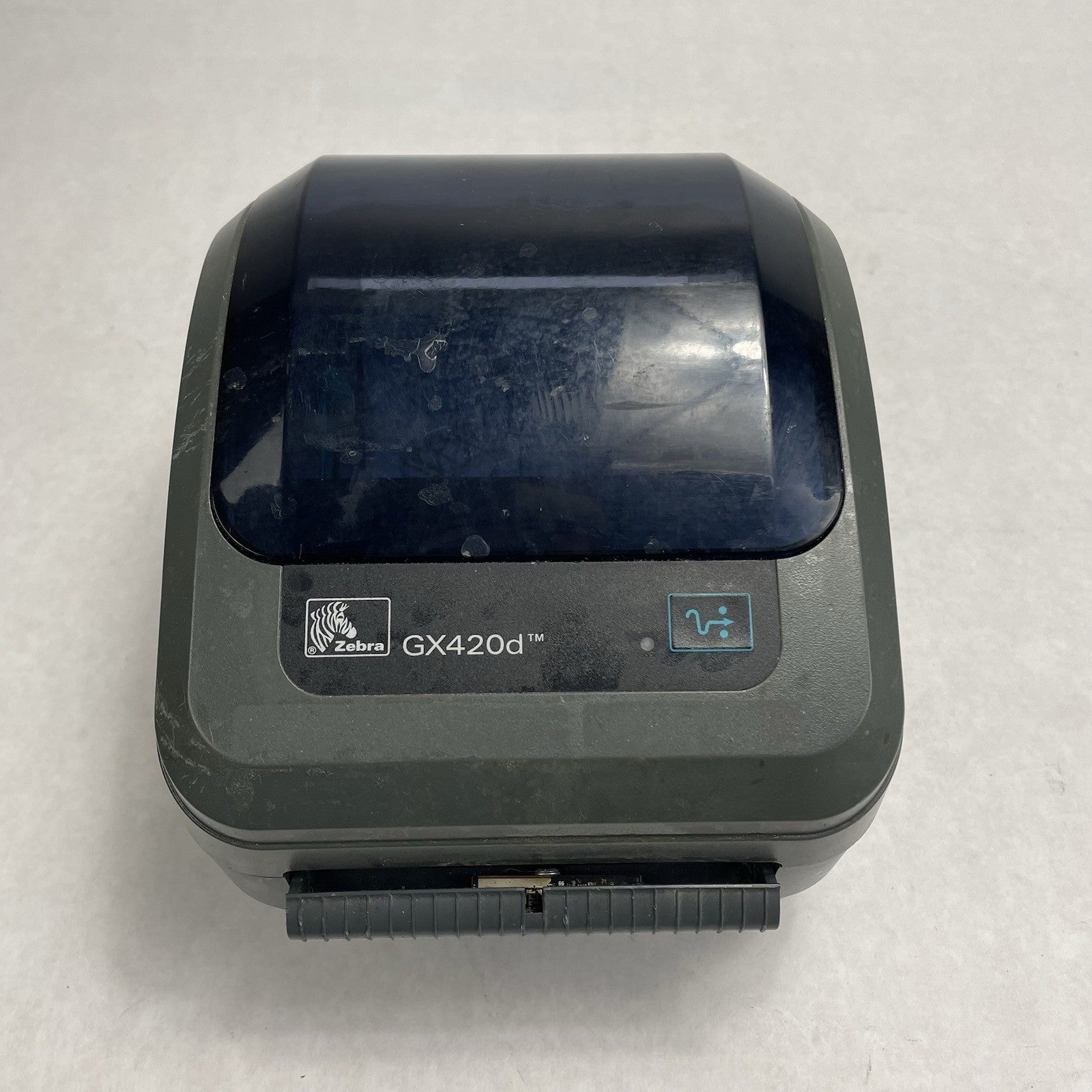 Zebra GX420t USB Thermal Transfer Label Printer Tested Missing Back Panel