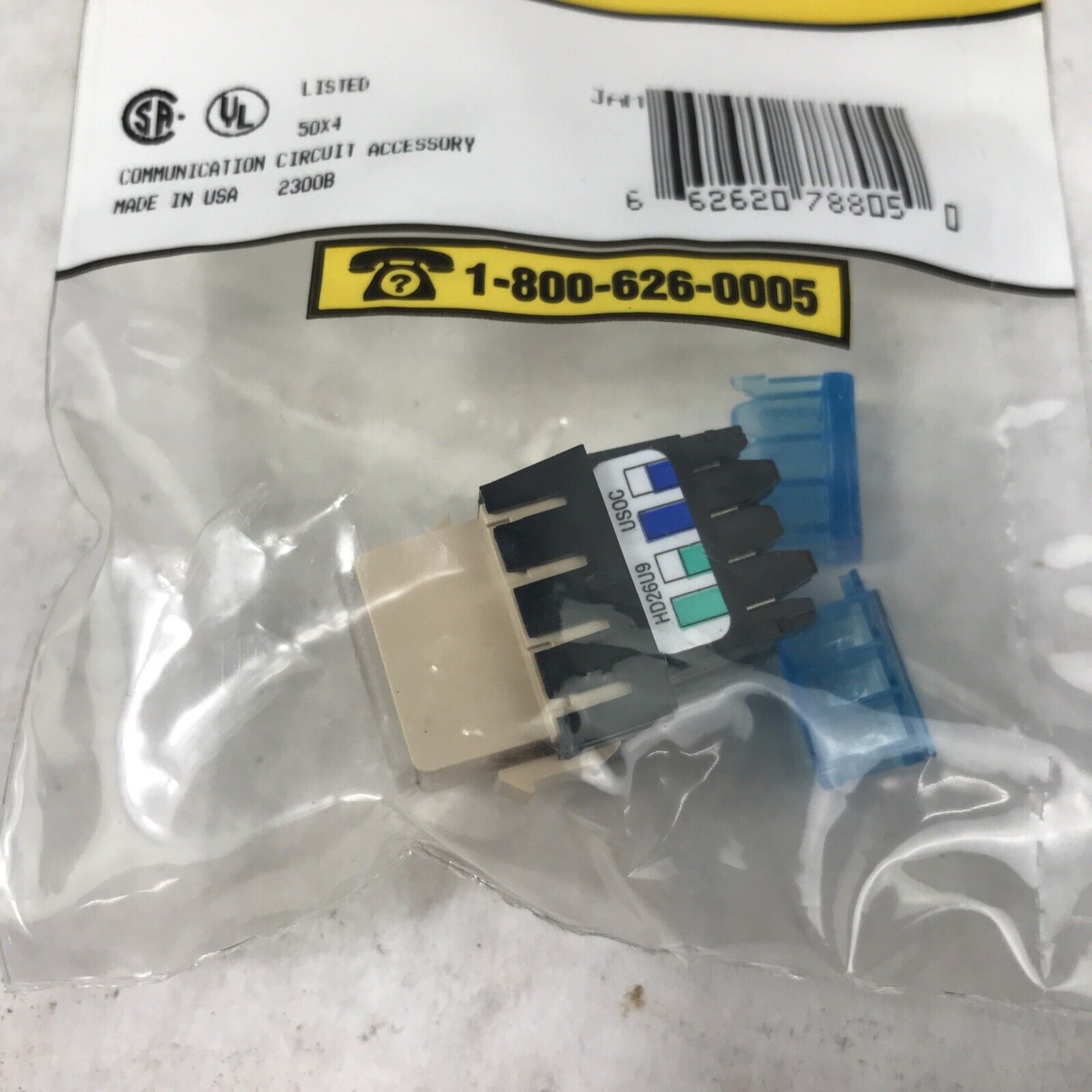 Hubbell Premise Wiring HD26U9 6 Position Wired Jack Coms Circuit Accessory