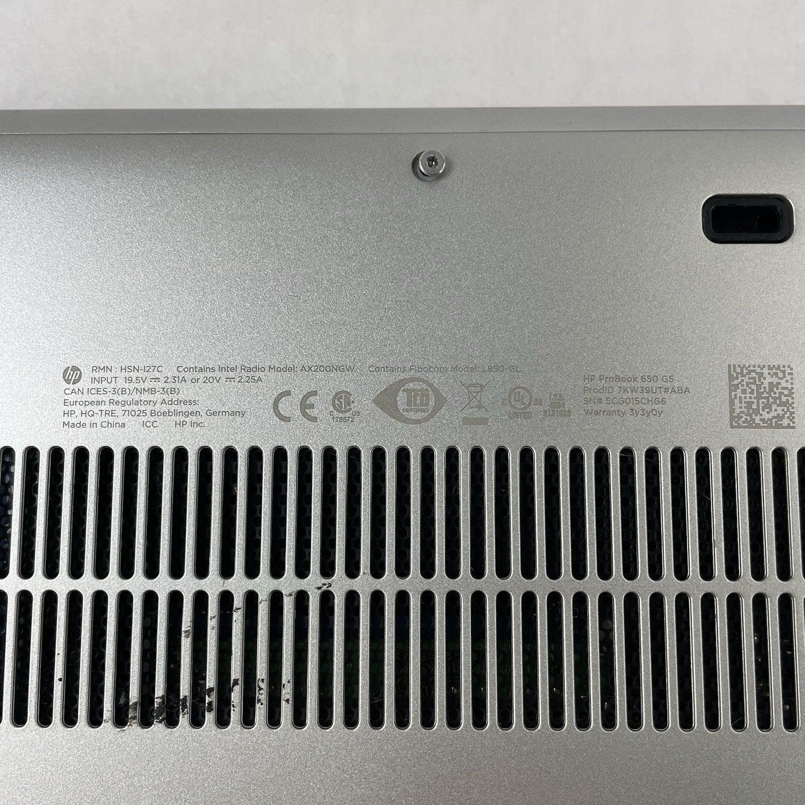 HP ProBook 650 G5 15.6" i5-8265U 1.60 GHz 8 GB RAM No SSD/OS/AC - READ15