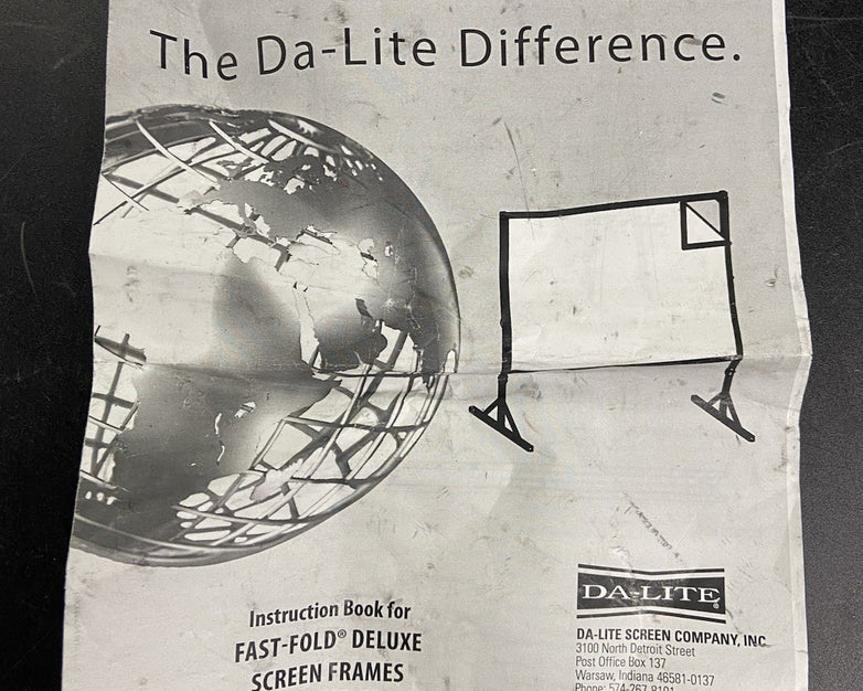 Da-Lite Fast-Fold Deluxe Projection Screen Frame - No Screen - Parts or Repair
