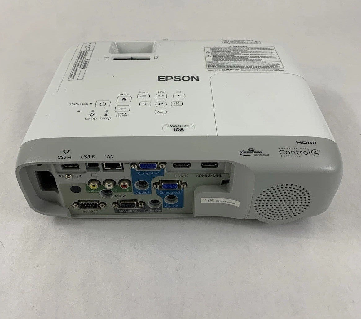 Epson PowerLite 108 H860A LCD Projector 1256 Lamp Hours - No Remote3