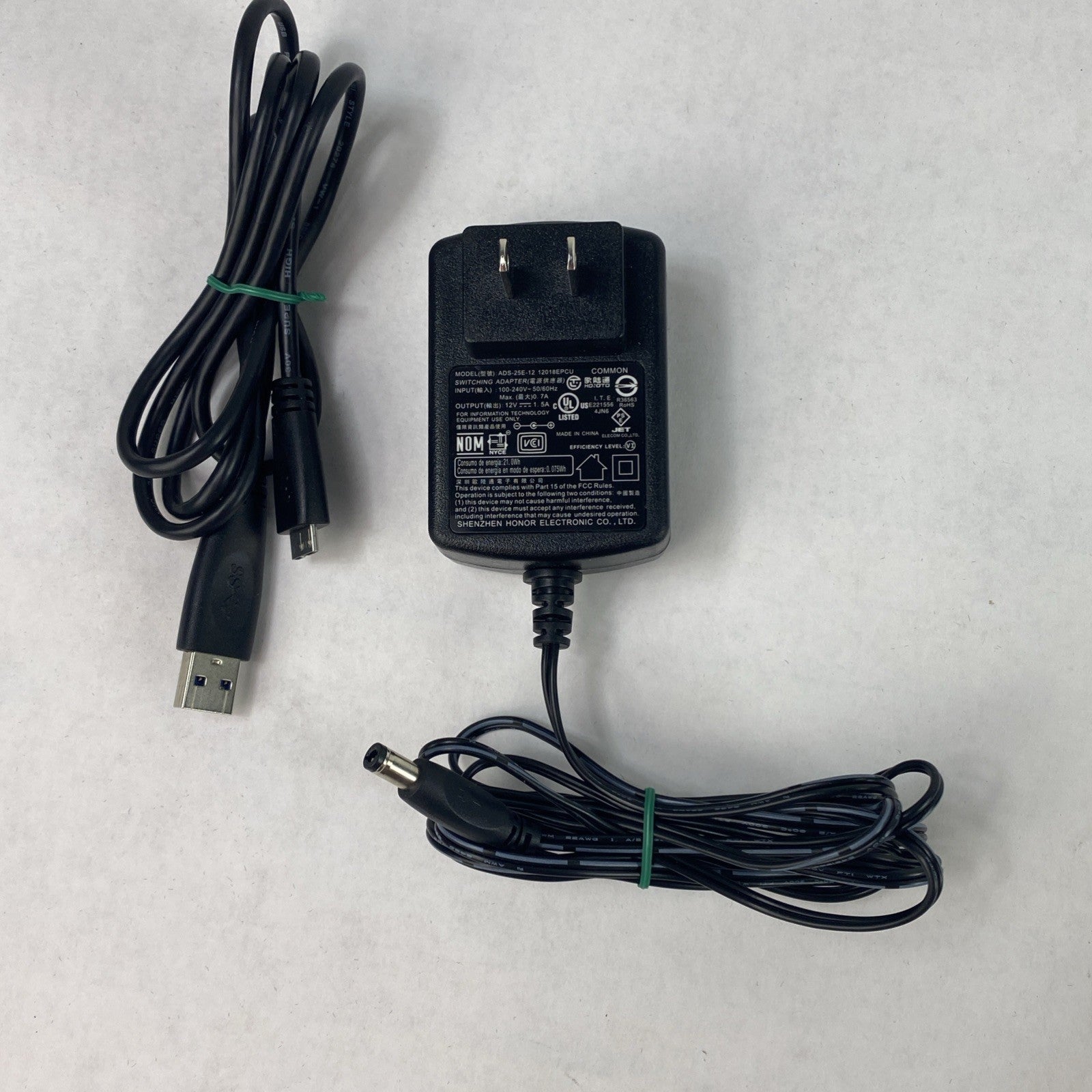 Switching Adapter ADS-25E-12 W/ USB Cable Lot of 34