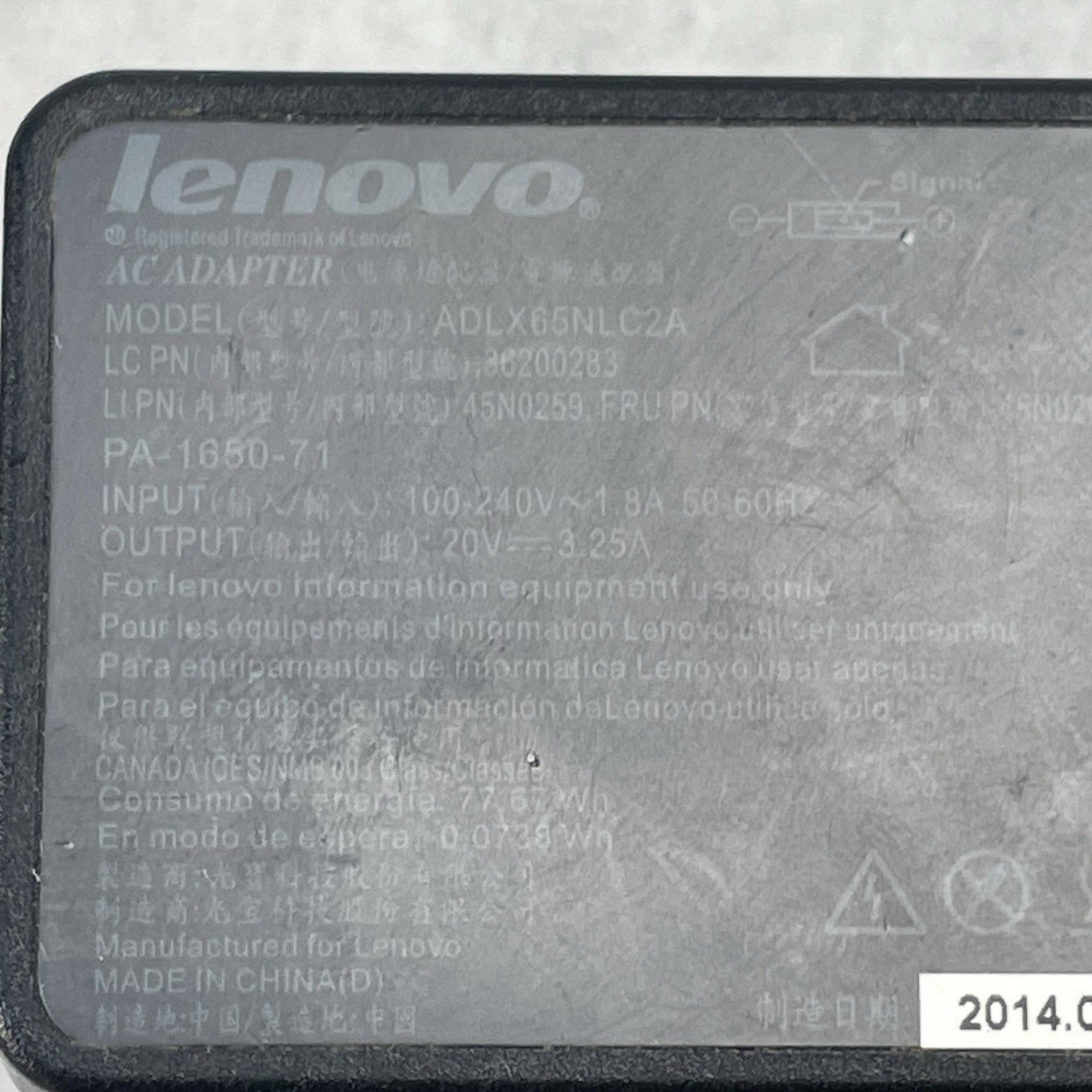 Lenovo AC Adapters 3X ADLX65NLC2A 3X ADLX65YCC2D 3X ADL65NDC2A Mixed Lot of 95