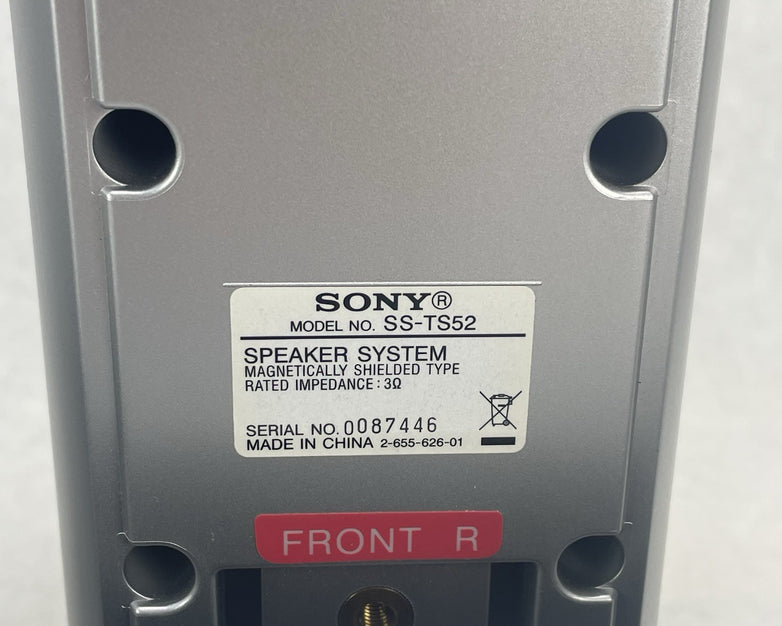 Sony 5.1 Speaker Lot SS-CT51 SS-TS51 SS-TS52 Silver Home Theater Surround Sound