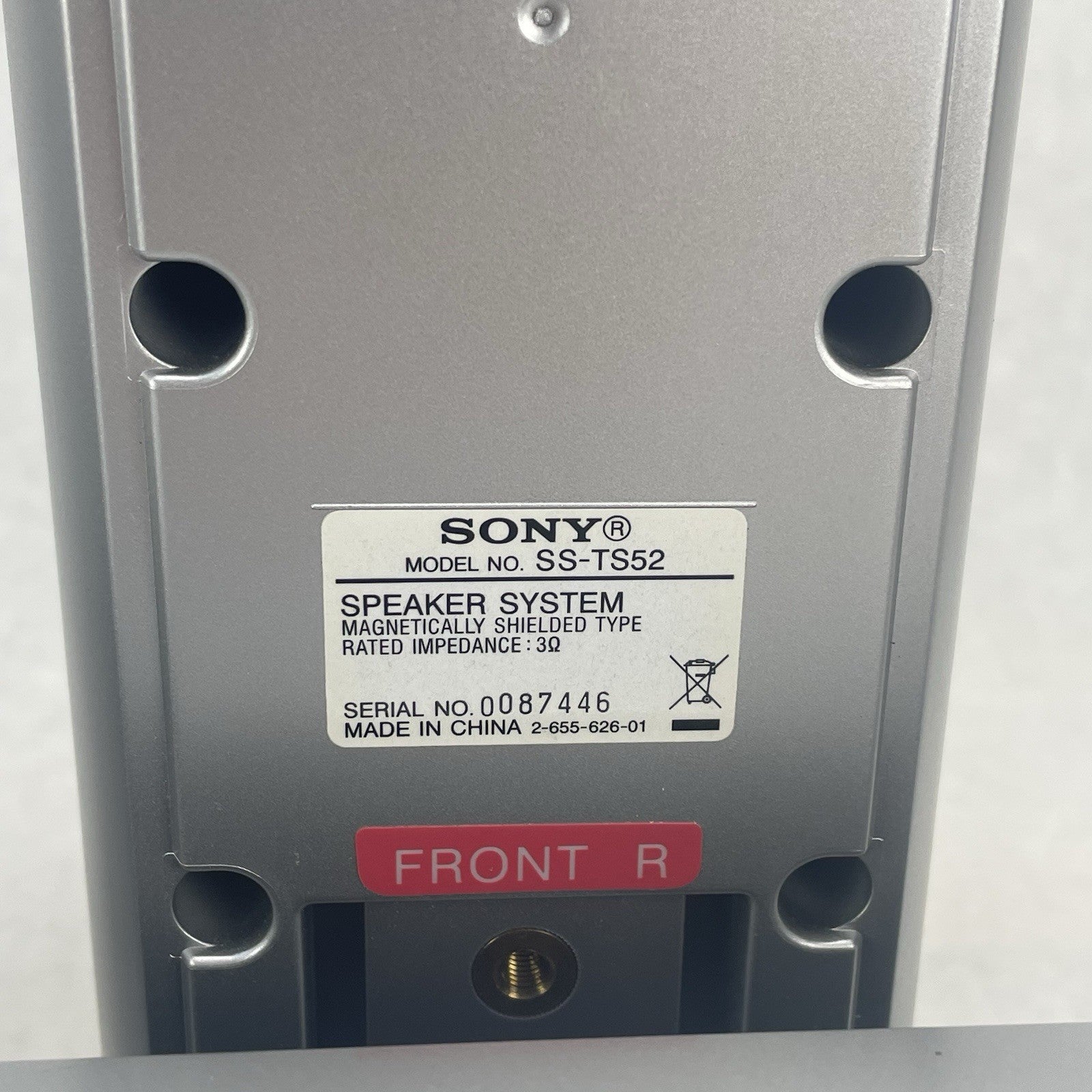 Sony 5.1 Speaker Lot SS-CT51 SS-TS51 SS-TS52 Silver Home Theater Surround Sound9