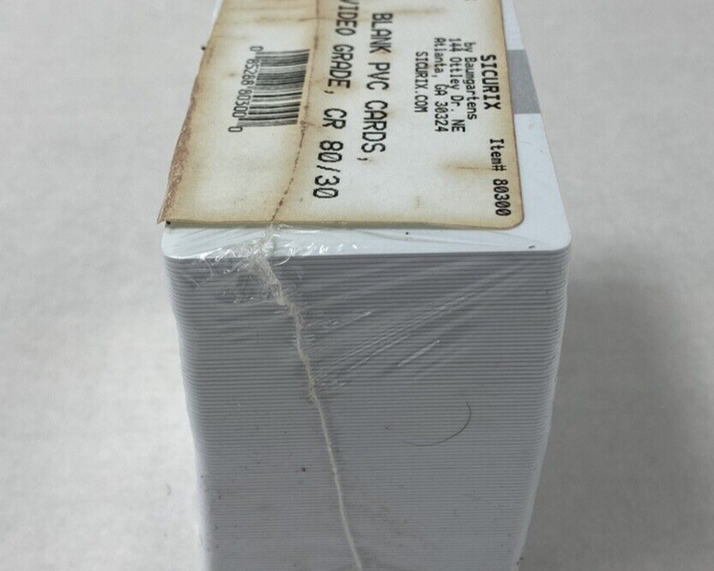 Lot of 2 Sicurix by Baumgartens 100 Pack Blank PVC Cards Video Grade CR 80/30