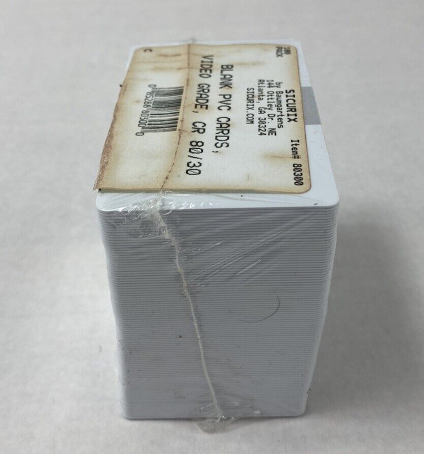 Lot of 2 Sicurix by Baumgartens 100 Pack Blank PVC Cards Video Grade CR 80/30