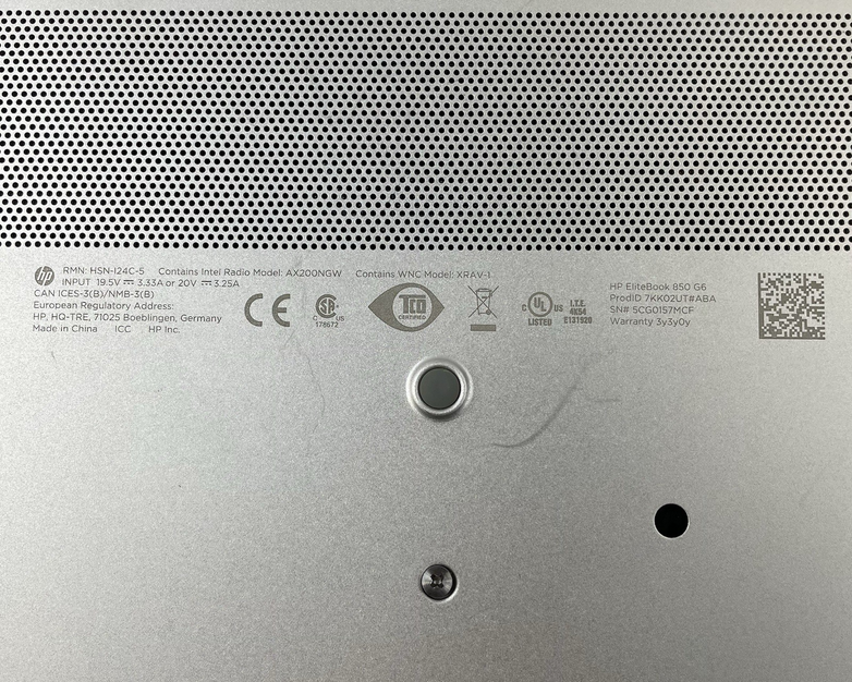 HP EliteBook 850 G6 15.6" i7-8665U 1.90 GHz 8 GB RAM No SSD/OS/AC