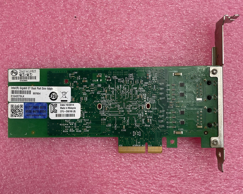 Intel E1G42ETBLK PRO/1000 ET 2-Port Gigabit PCIe 2.0 x4 NIC Ethernet Adapter SFF