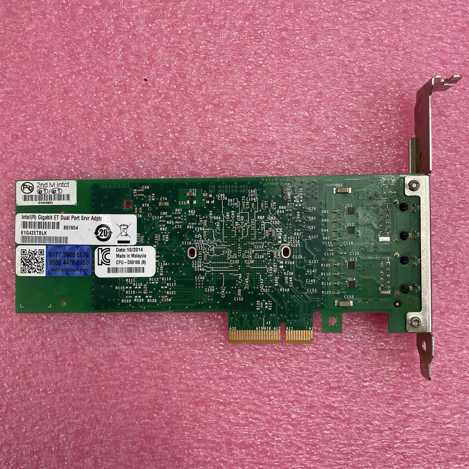 Intel E1G42ETBLK PRO/1000 ET 2-Port Gigabit PCIe 2.0 x4 NIC Ethernet Adapter SFF