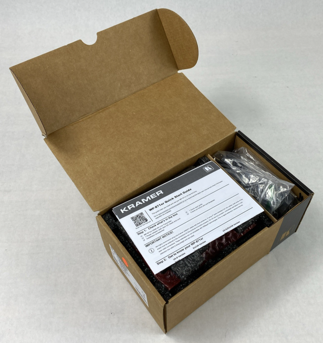 Kramer WP-871XR/US(W/B) 4K HDR HDMI Wall Plate PoC Transmitter