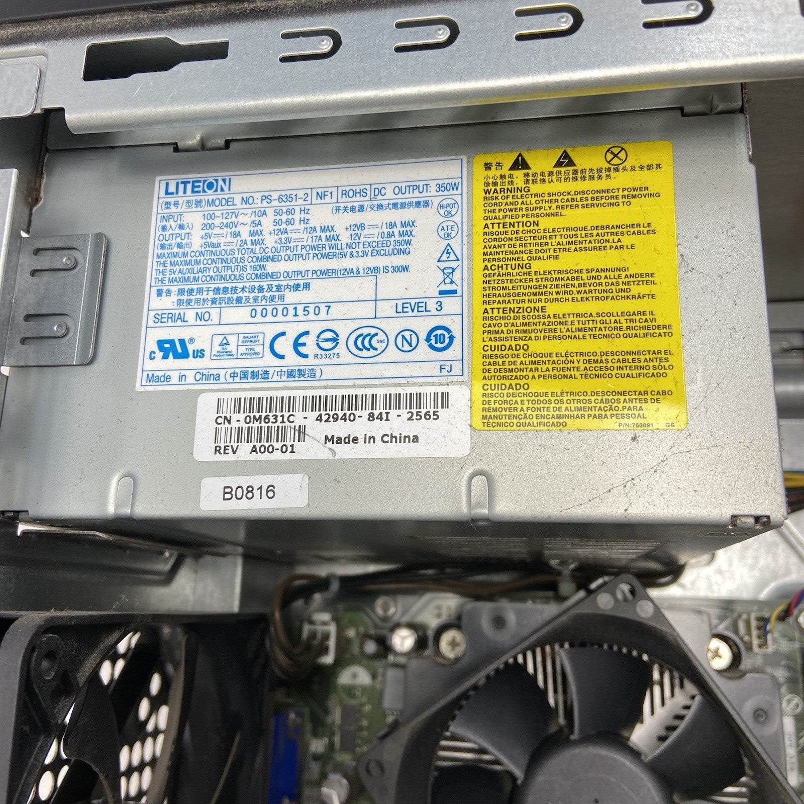 Dell Vostro 410 MT Intel Core 2 Quad Q6600 2.4GHz 4GB RAM No HDD No OS12
