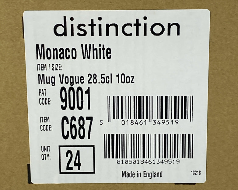 Steelite Distinction C687 Mug Vogue 28.5cl 10oz Monaco White 24ct. per Case