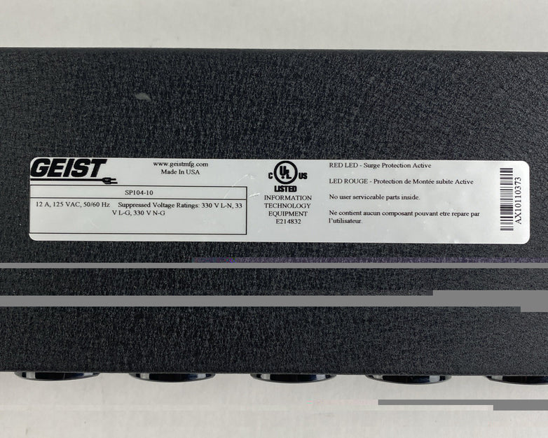 Geist SP104-10 Rack Mounted 10 Outlet Surge Protection