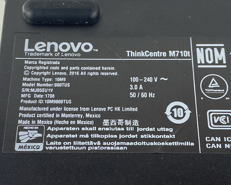 Lenovo ThinkCentre M710T MT Intel Core i7-7700 3.60 GHz 8 GB RAM No HDD/OS