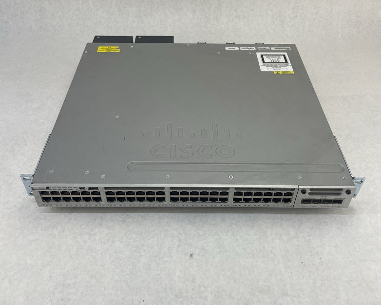 Cisco WS-C3850-48P-S 48-Port V06 PoE+ 2x PSU NM-4-10g Gigabit Switch - Tested