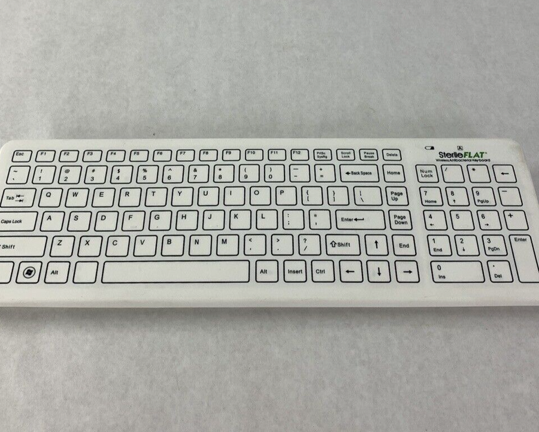 SterileFlat Wireless Antibacterial Medical Keyboard SF09-02W-V4 Missing Dongle