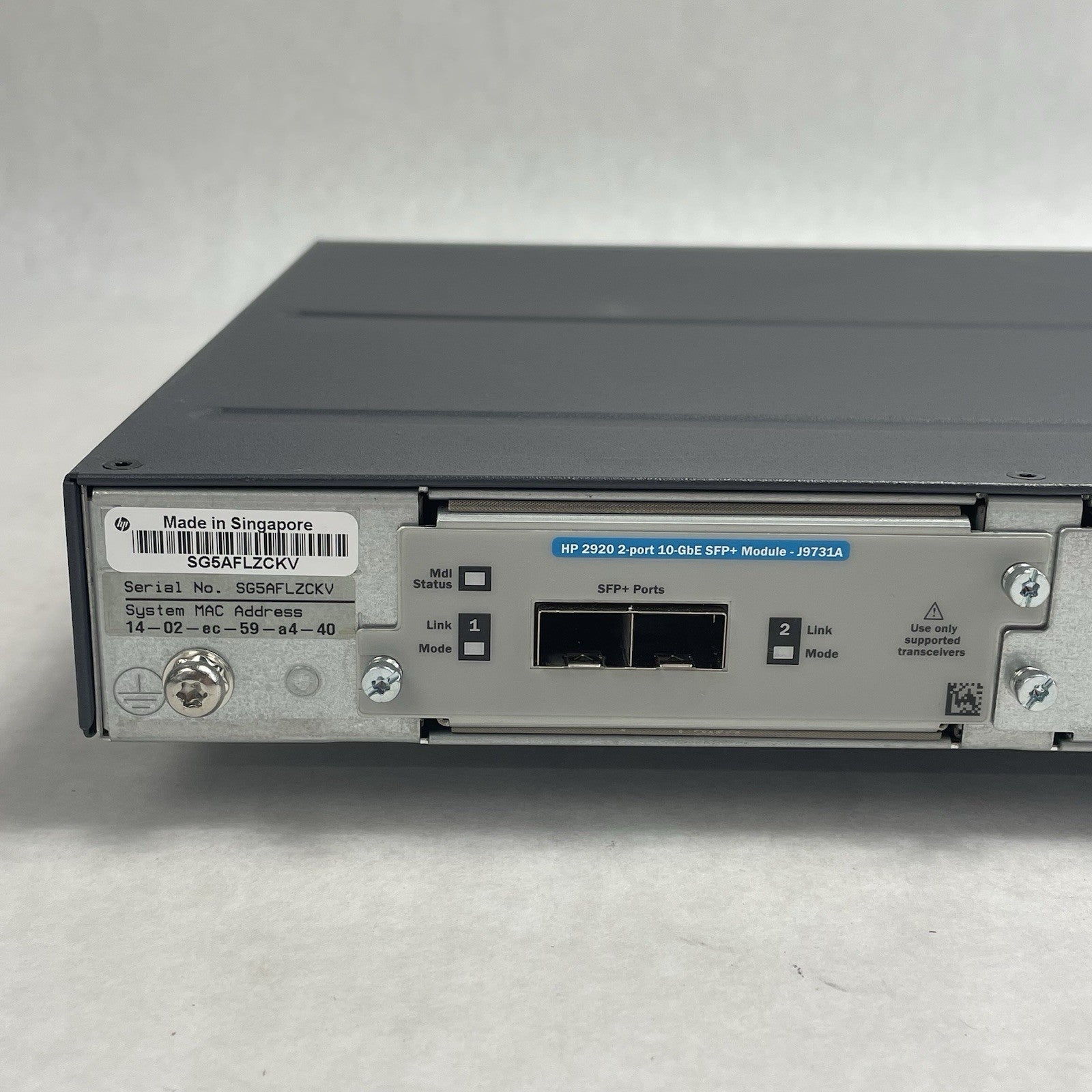 HP 2920-48G PoE+ Switch J9729A 48-Port With J9731A Network Switch No PS10