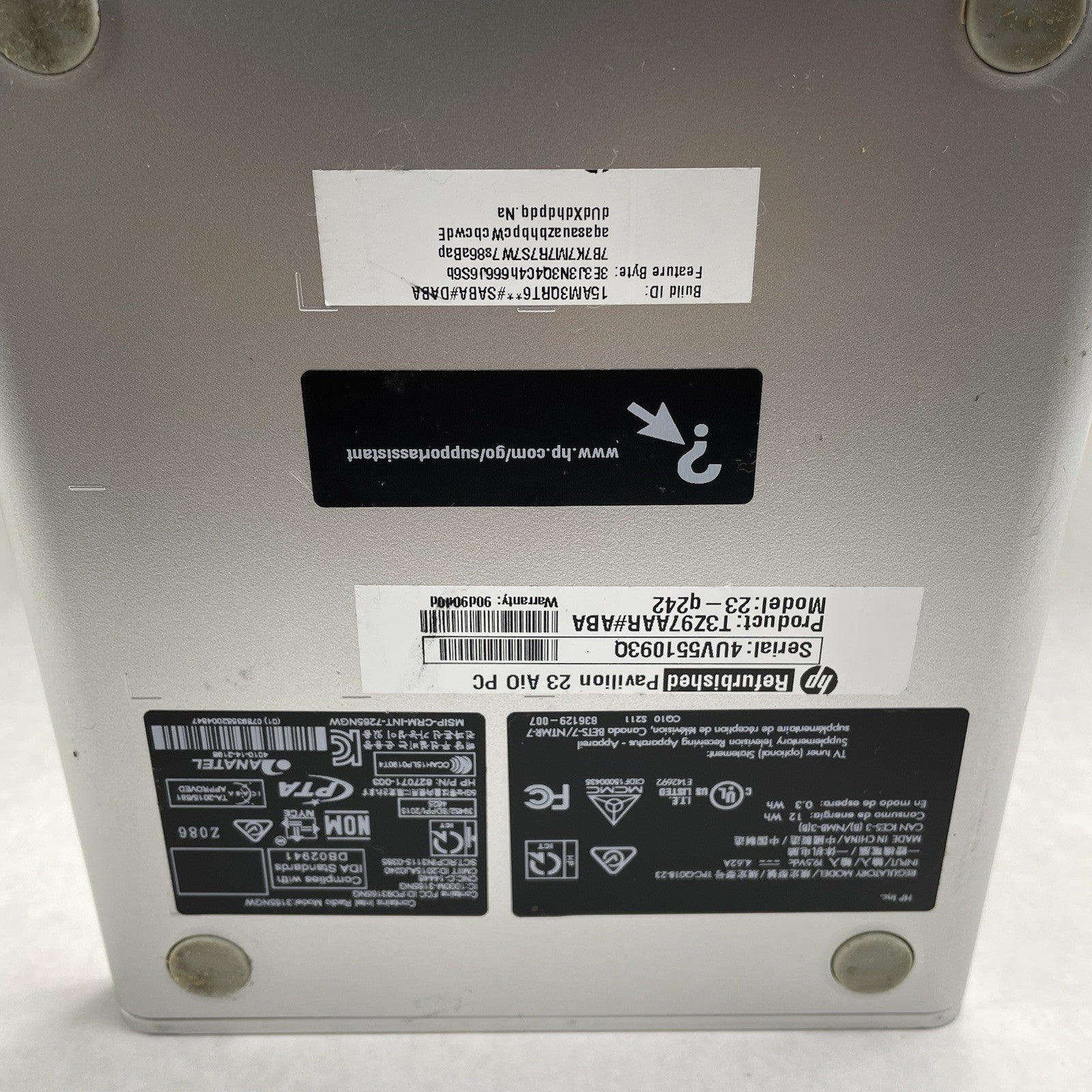 HP Pavilion 23-q242 AMD A6-7310 2.0 GHz 8 GB Ram No HDD No OS