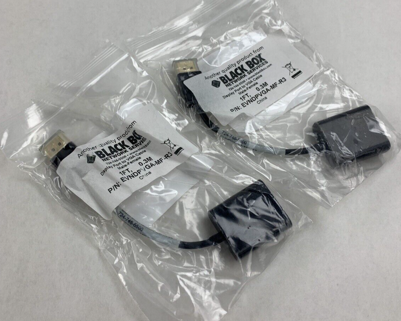 Black Box Displayport Adapter Displayport Male To Vga Female New Lot of 2