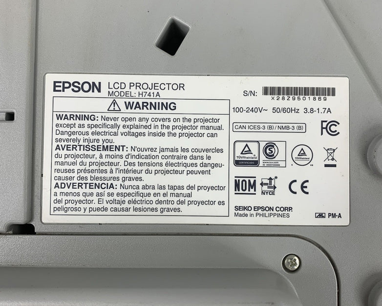 Epson H741A BrightLink 685Wi LCD Projector 2402 Lamp Hours