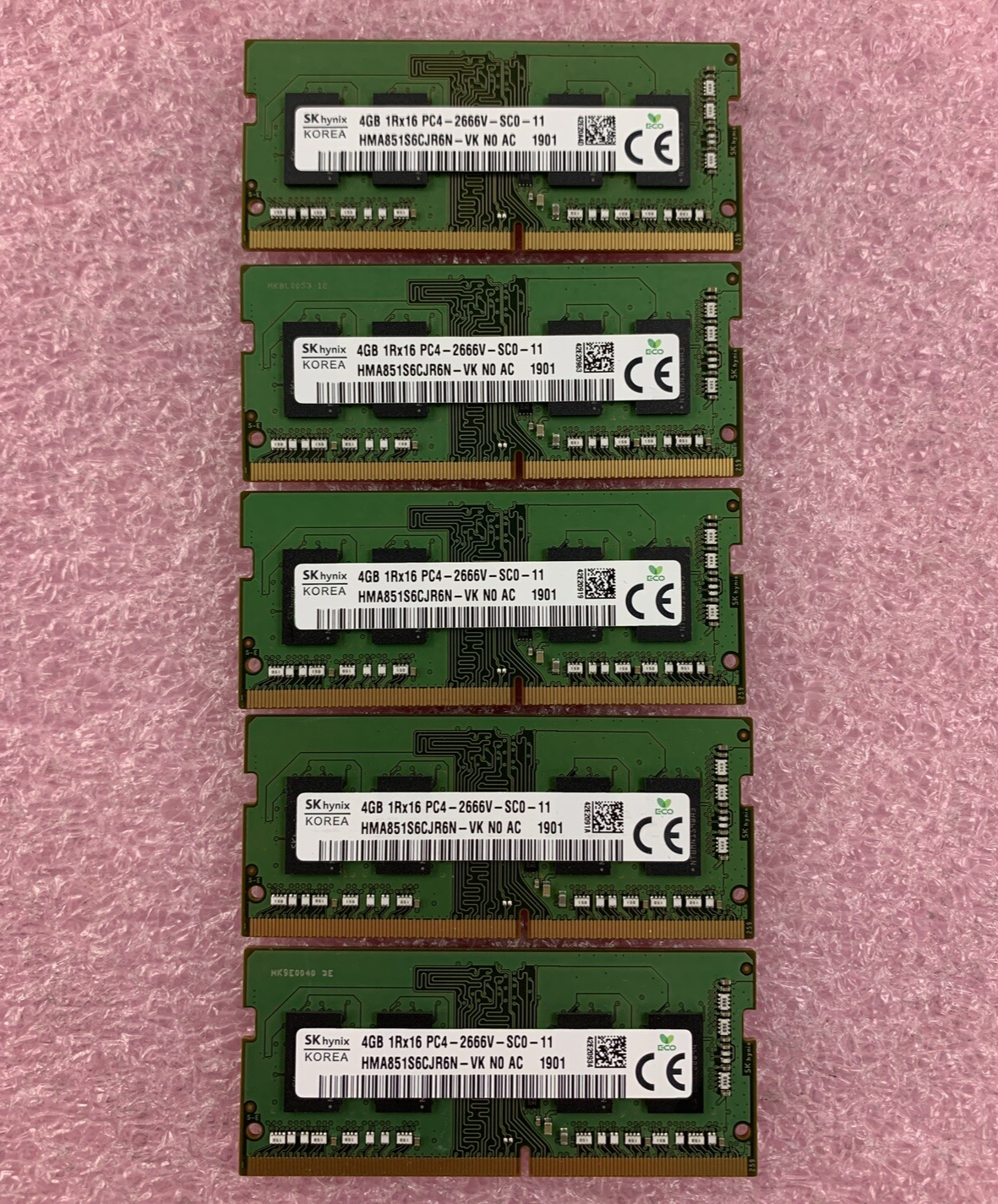 Hynix HMA851S6CJR6N-VK 4 GB Laptop Memory Module DDR4 SDRAM Lots of 5x