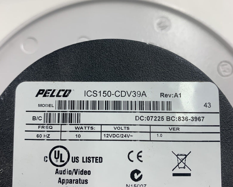 Pelco ICS150-CDV39A Security Camera MFXX-4250-350 For Parts or Repair