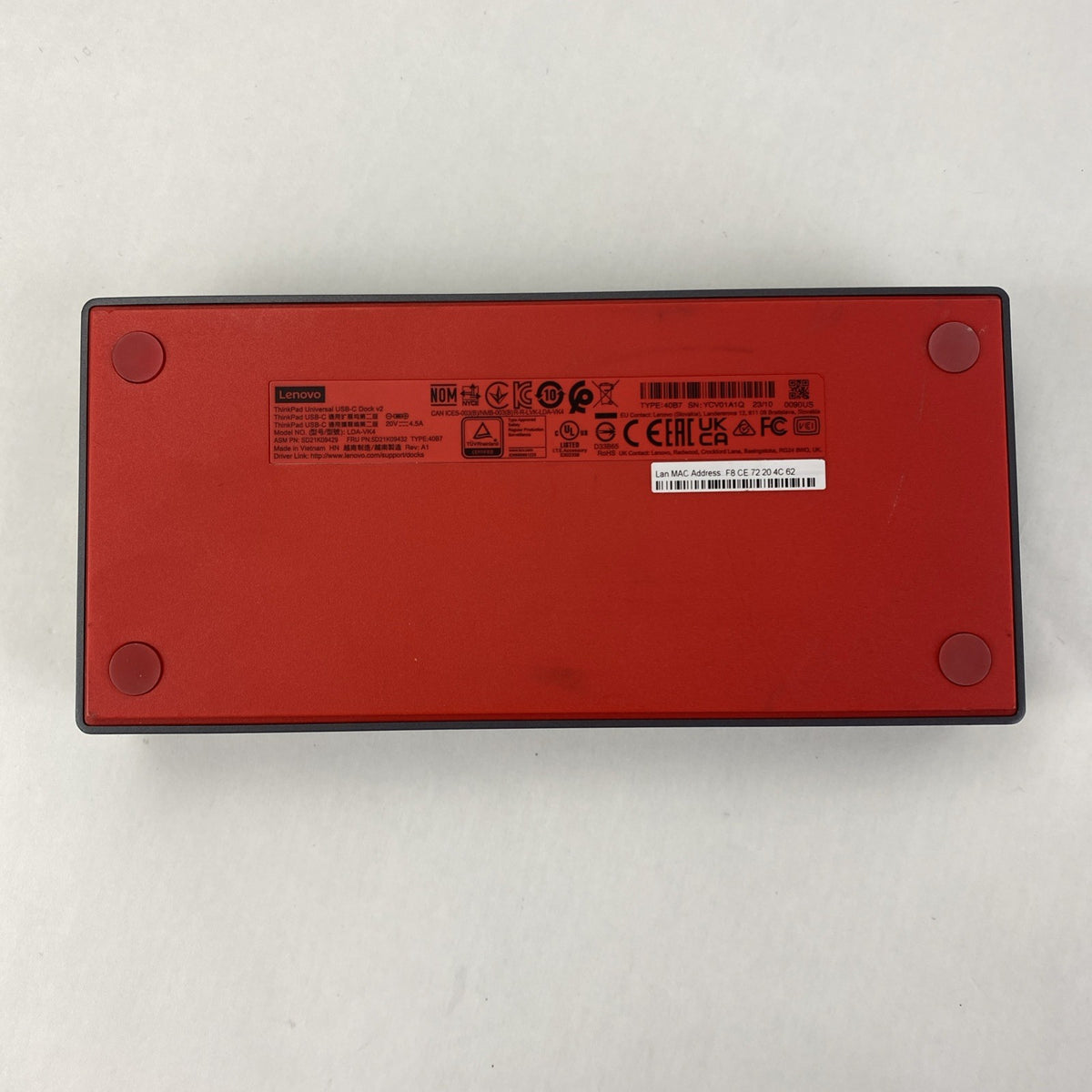 Lenovo LDA-VK4 ThinkPad  USB-C Dock v2 - No Cords8