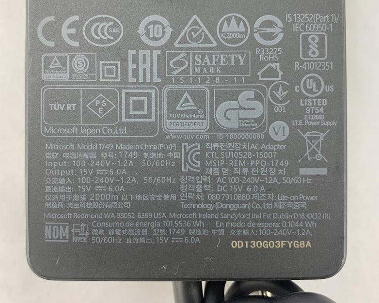 Microsoft 1749 15V 6.0A AC Adapter Power Supply (Lot of 4)
