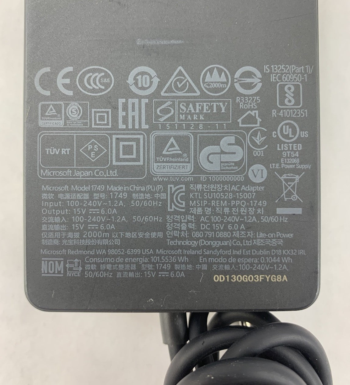 Microsoft 1749 15V 6.0A AC Adapter Power Supply (Lot of 4)6