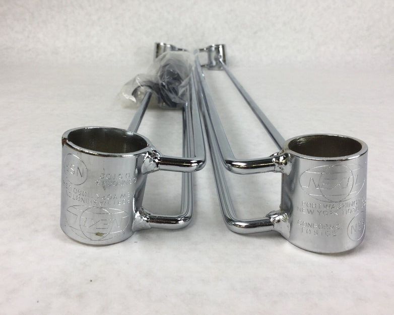 NEXEL Chrome Shelving Bar for Wired Shelving 1 Pair 655CP21 w/4 Shelf Clips
