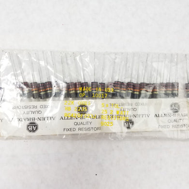 Allen-Bradley 22K OHMS 2W RC42GF223J Resistors HB 2235 (Lot of 25)