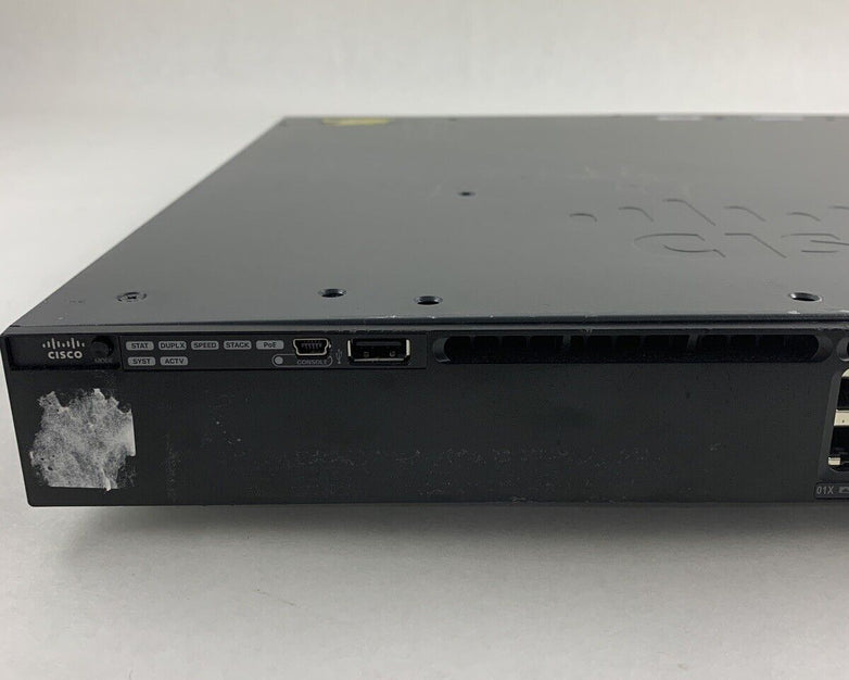 Cisco WS-C3650-24PS 24-Port Gigabit PoE Switch Managed Tested