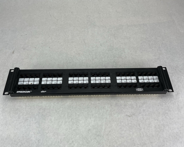 Hubbell P5E48UE SpeedGain C5E+ 2U 48-Port Rack Mountable Patch Untested