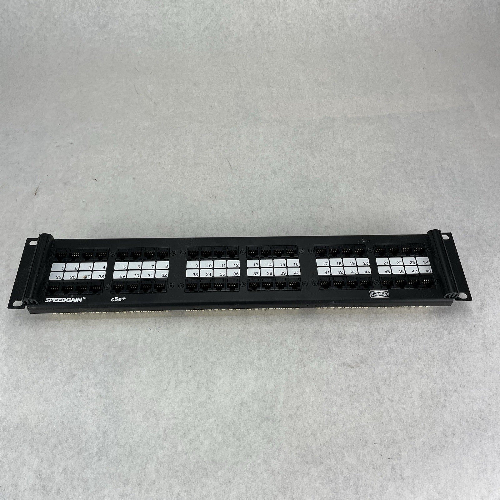 Hubbell P5E48UE SpeedGain C5E+ 2U 48-Port Rack Mountable Patch Untested