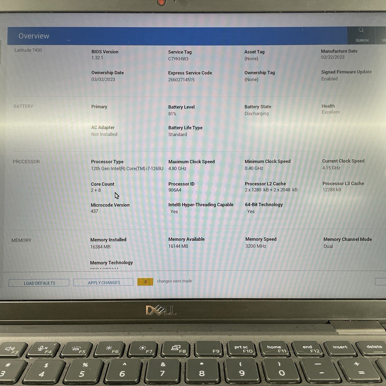Dell Latitude 7430 14" i7-1265U 4.15 GHz 16 GB RAM No SSD/OS/AC2
