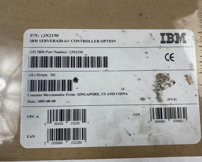 Adaptec IBM ServeRAID-6i + Controller Option P/N: 13N2190 Sealed