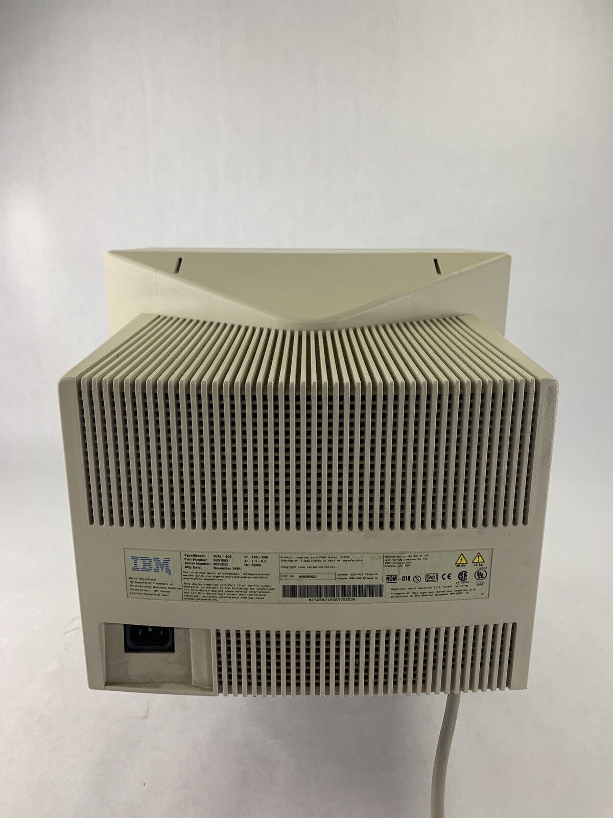 Vintage IBM G40 6542-103 VGA CRT Computer Monitor Retro Gaming Tested