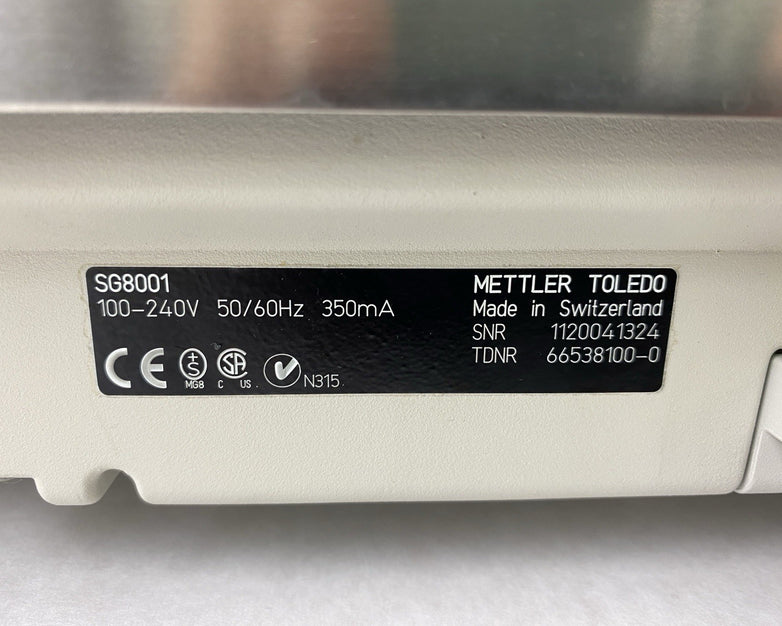 Mettler SG8001 Analytical Lab Scale Digital Balance Benchtop