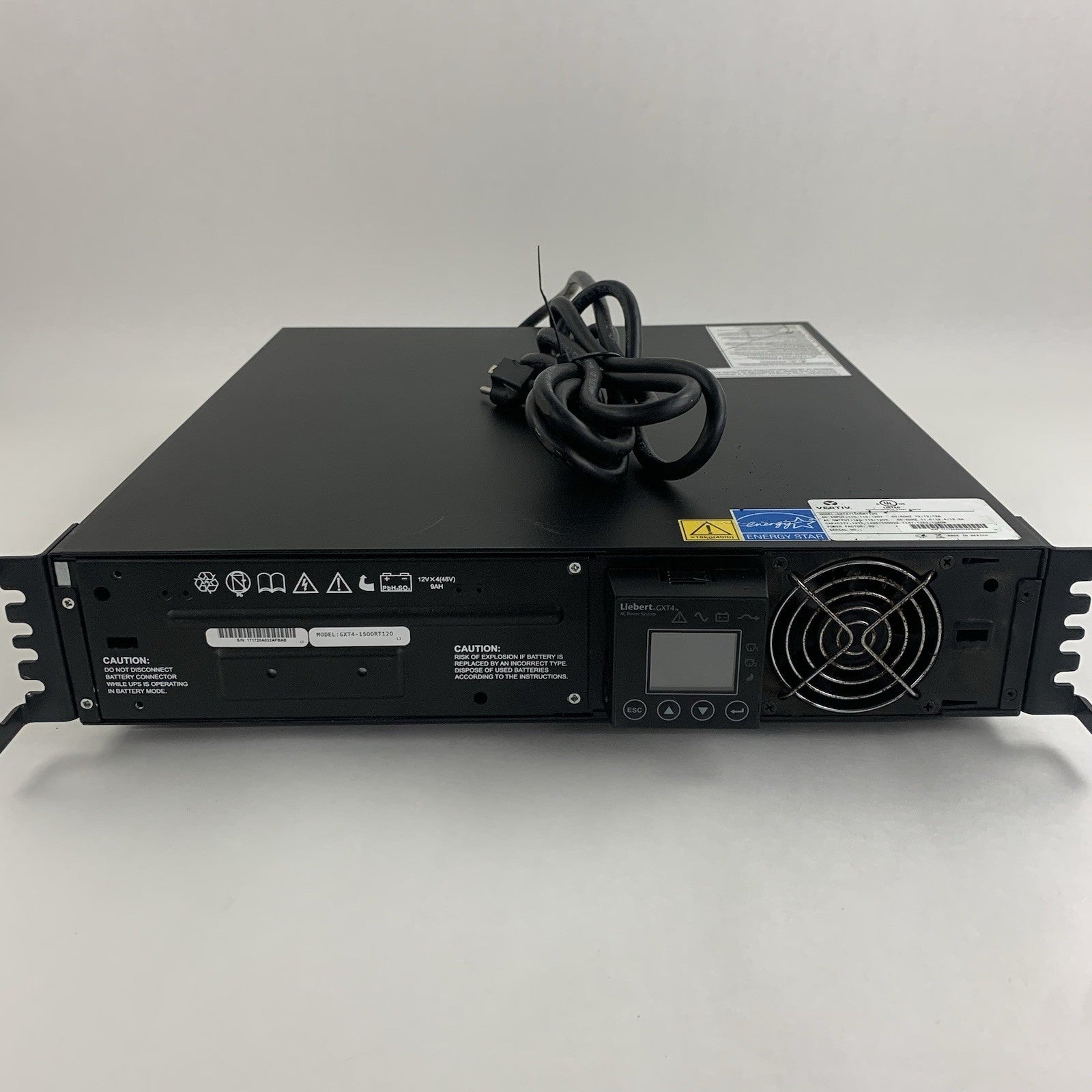 Liebert Vertiv GXT4-1500RT120 GXT4 1500VA Tested No Battery w/ IS-UNITY-DP10