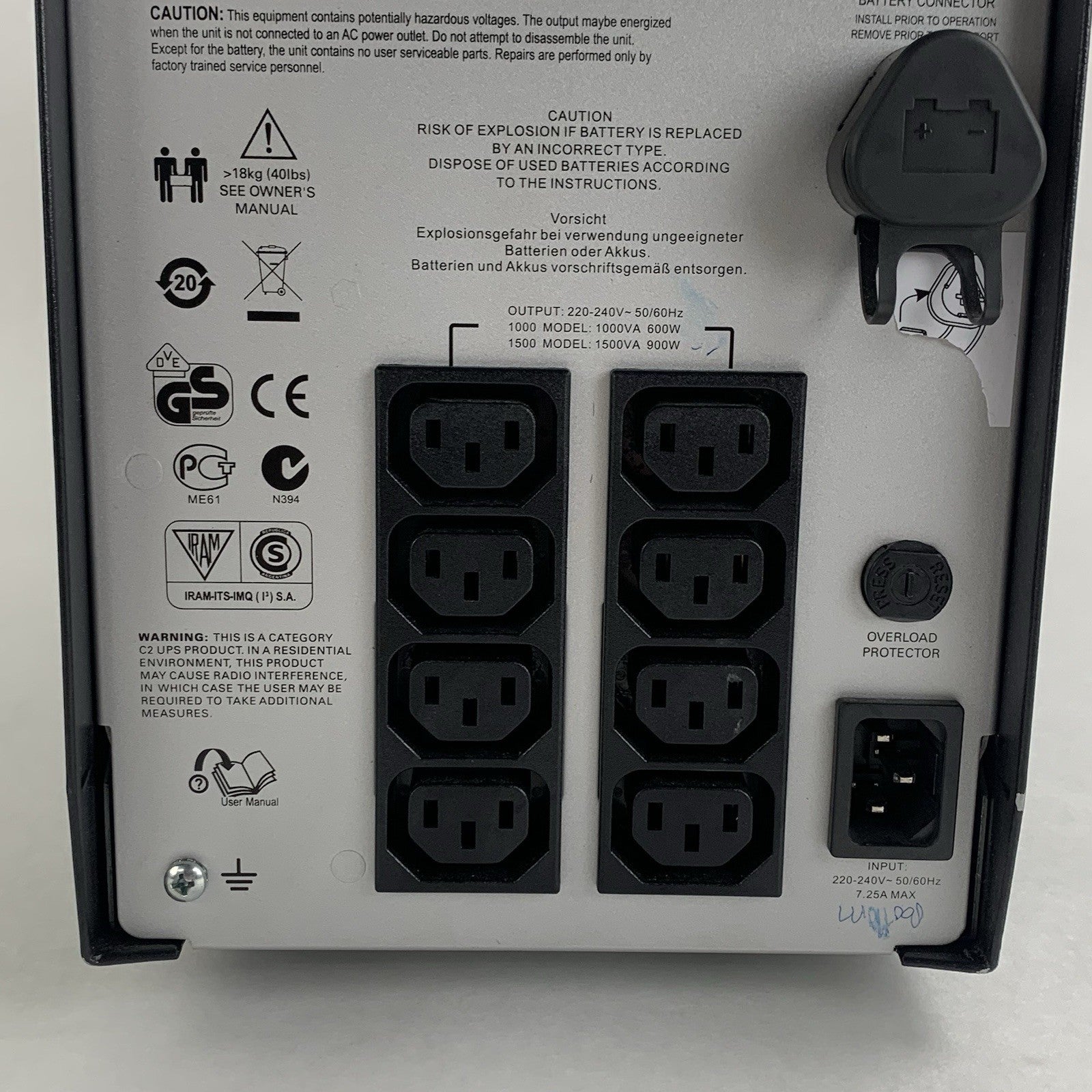 APC SMC1500I Smart UPS 1500VA 900W Tower UPS Tested No Batteries4
