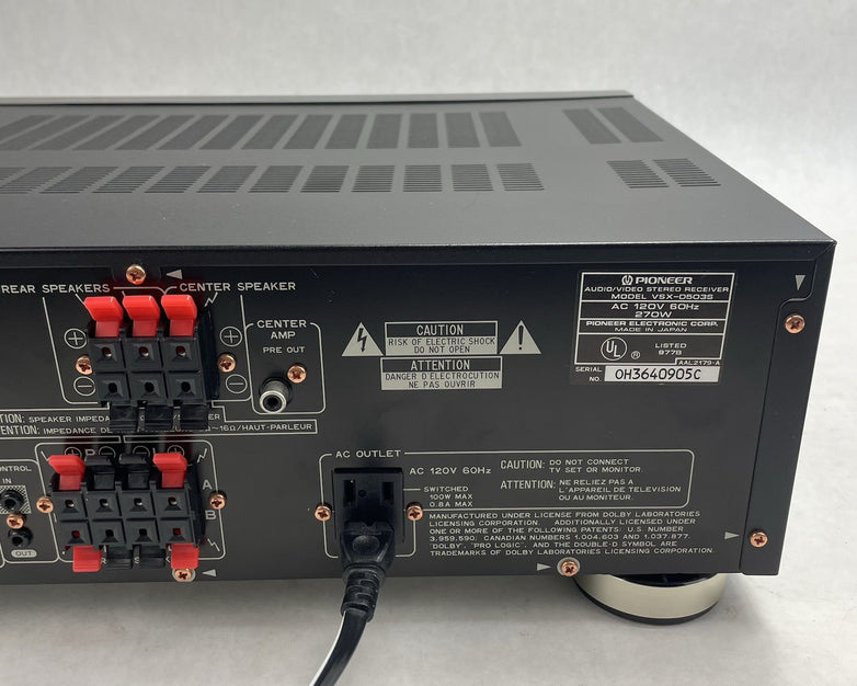 Pioneer VSX-D503S Audio/Video AV Receiver Has Issues Read Descripton