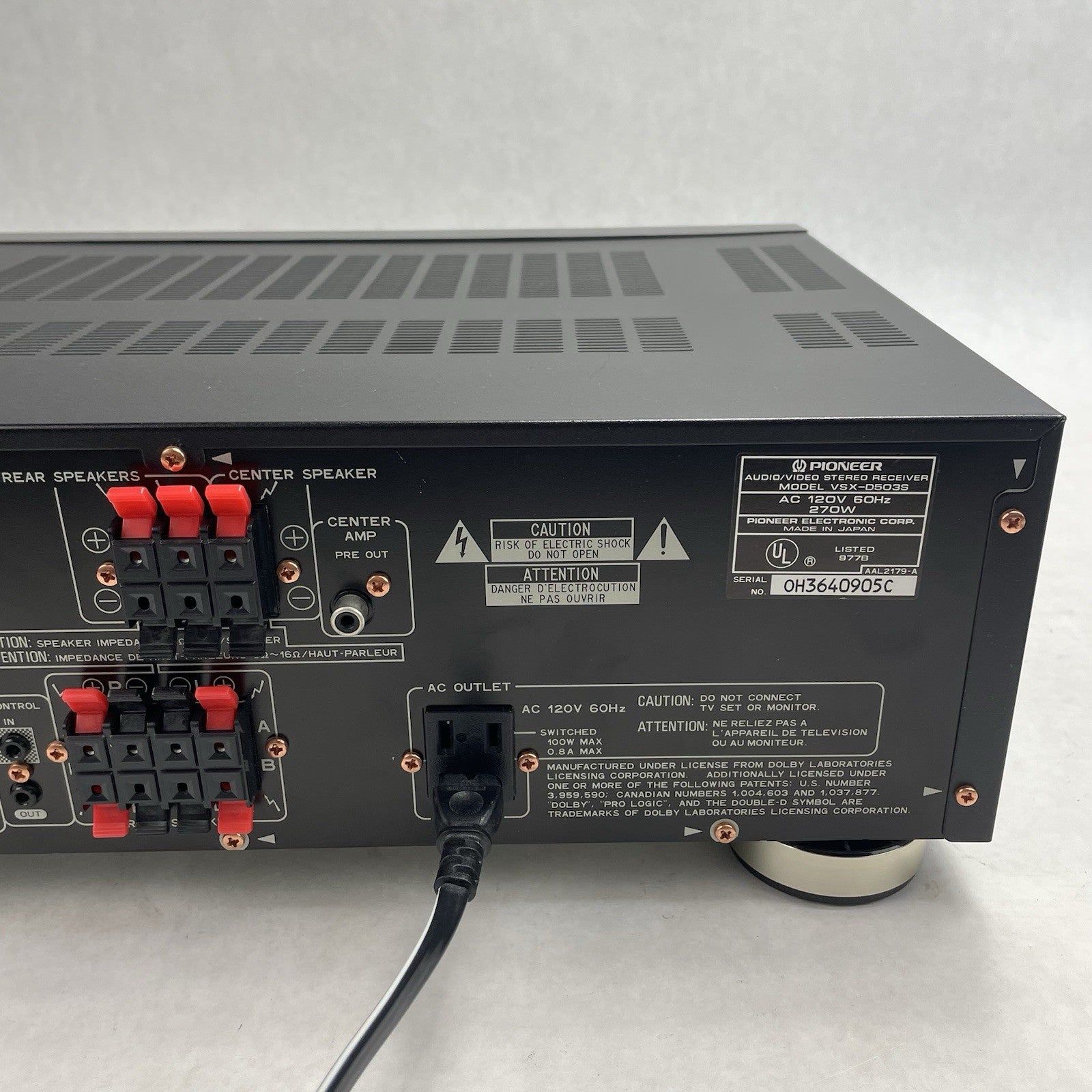 Pioneer VSX-D503S Audio/Video AV Receiver Has Issues Read Descripton9
