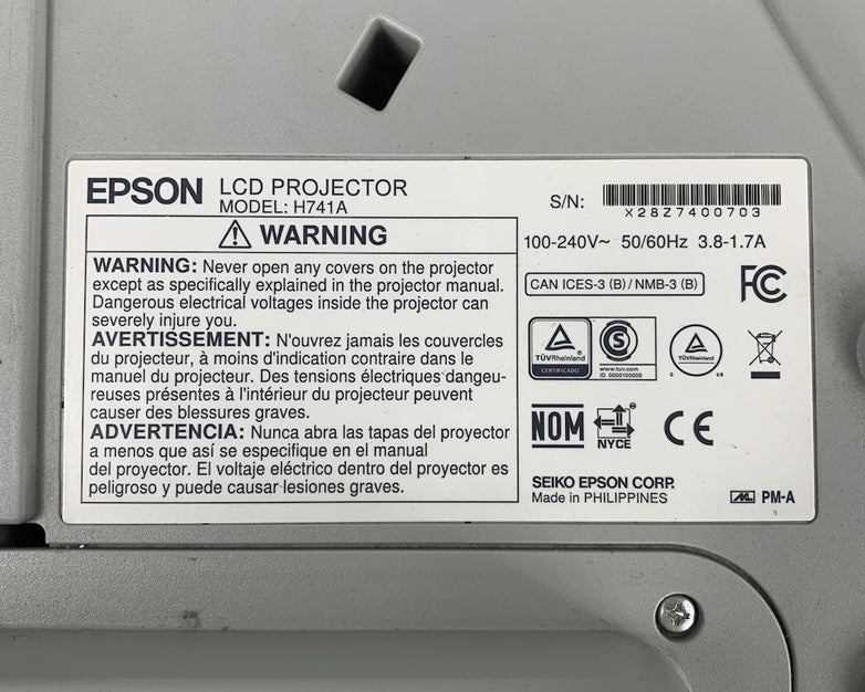 Epson H741A BrightLink 685Wi LCD Projector 4732 Lamp Hours