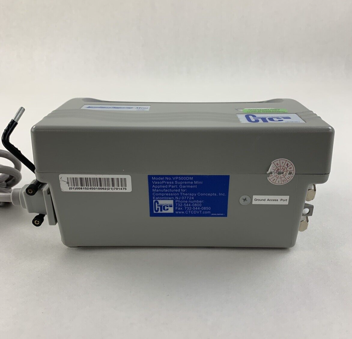 VasoPress Supreme Mini DVT Pump VP500DM Compression Therapy W/ Cord and Battery