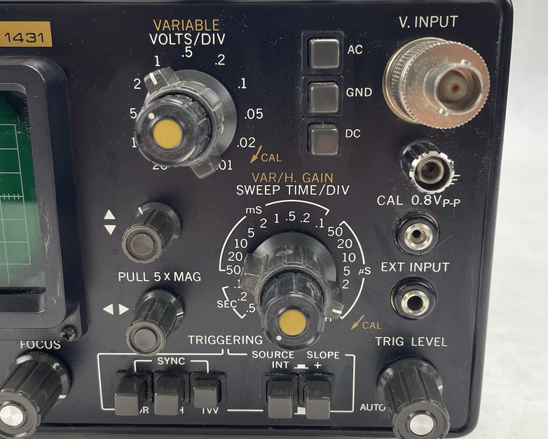 B&K Precision Model 1431 Oscilloscope Power Tested Parts Or Repair